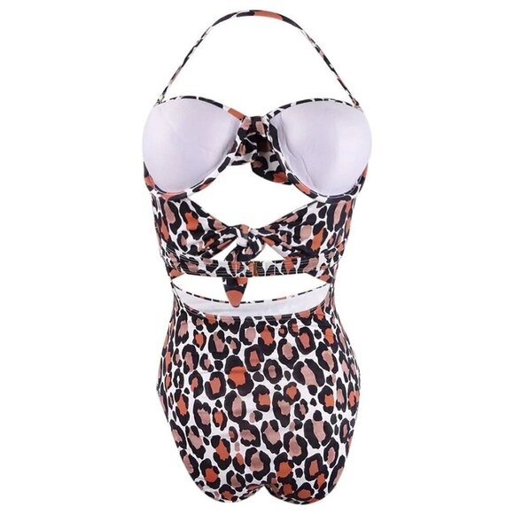 NWT Bar III leopard print one piece swimsuit, L - Picture 6 of 9